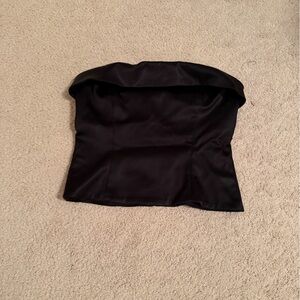 Aritzia Black Satin Straples Tube Top